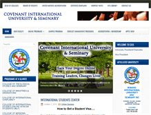 Tablet Screenshot of covenant-university.com